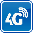 4G(LTE) - Cat 4 до 150 Мбит, 3G – до 42 Mbps, 2G – до 236.8 kbps.