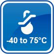 Operating temperature: -40 °C to 75 °C,  Operating humidity: 10% to 90% non-condensing